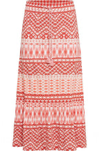 Peach Aztec Print Maxi Skirt