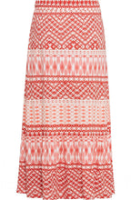 Peach Aztec Print Maxi Skirt