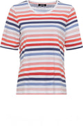 Peach Blush and Blue Striped T shirt