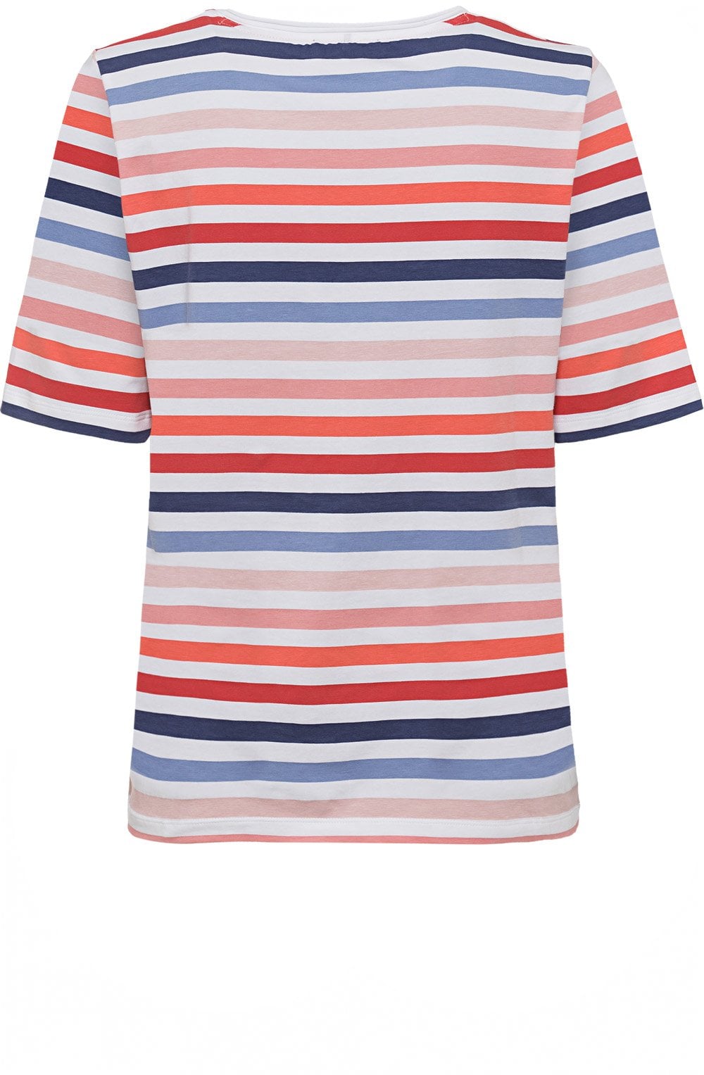 Peach Blush and Blue Striped T shirt