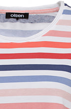 Peach Blush and Blue Striped T shirt