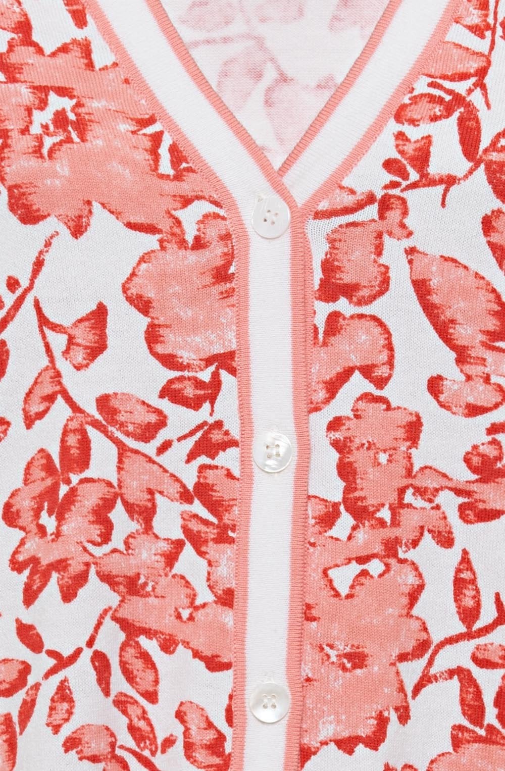 Peach Blush Floral Print Cardigan