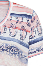 Peach Blush Paisley Stripe T Shirt