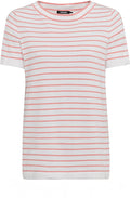 Peach Blush Striped Fine Knit Top