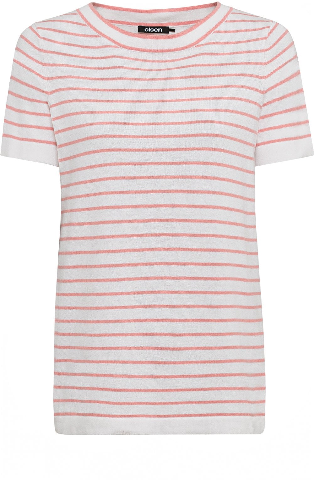 Peach Blush Striped Fine Knit Top