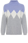 Pearl Grey and Lilac Diamond Henny Jumper