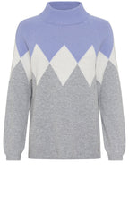 Pearl Grey and Lilac Diamond Henny Jumper