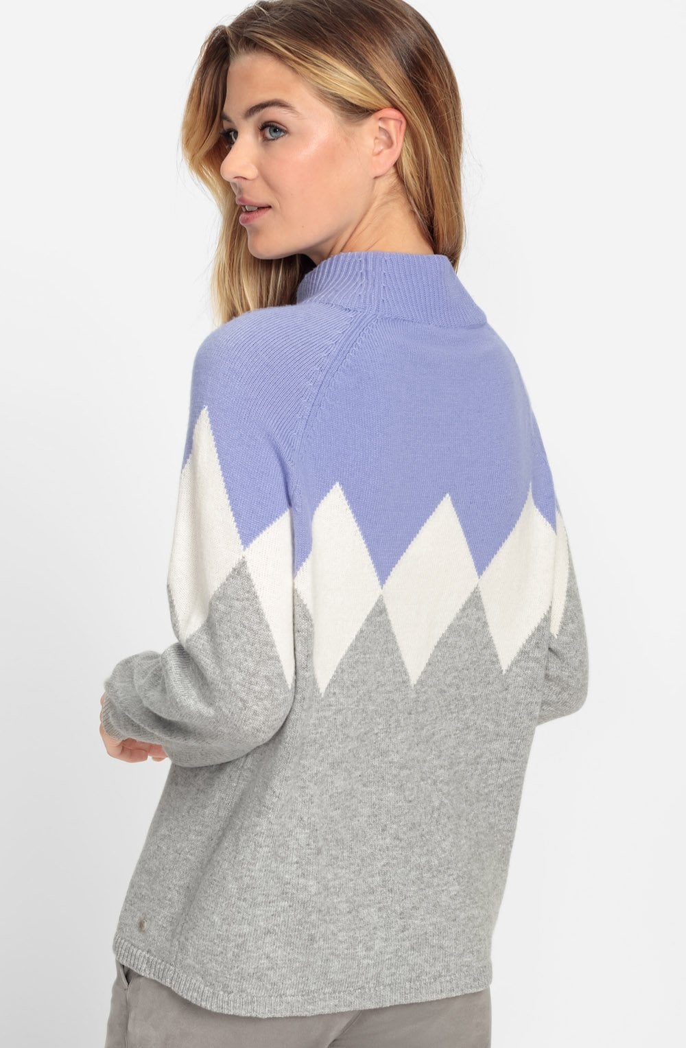 Pearl Grey and Lilac Diamond Henny Jumper