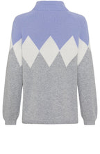 Pearl Grey and Lilac Diamond Henny Jumper