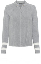 Pearl Grey and Silver Detail Ribbed Cardigan
