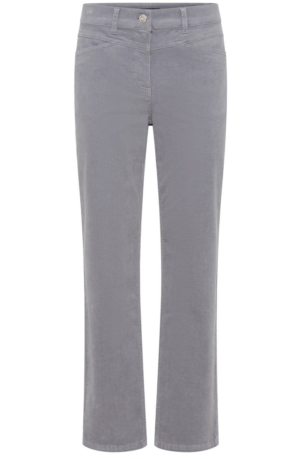 Pearl Grey Corduroy Lisa Straight Trousers