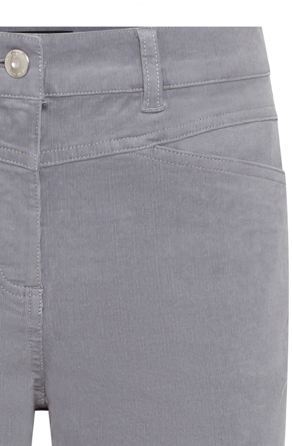 Pearl Grey Corduroy Lisa Straight Trousers