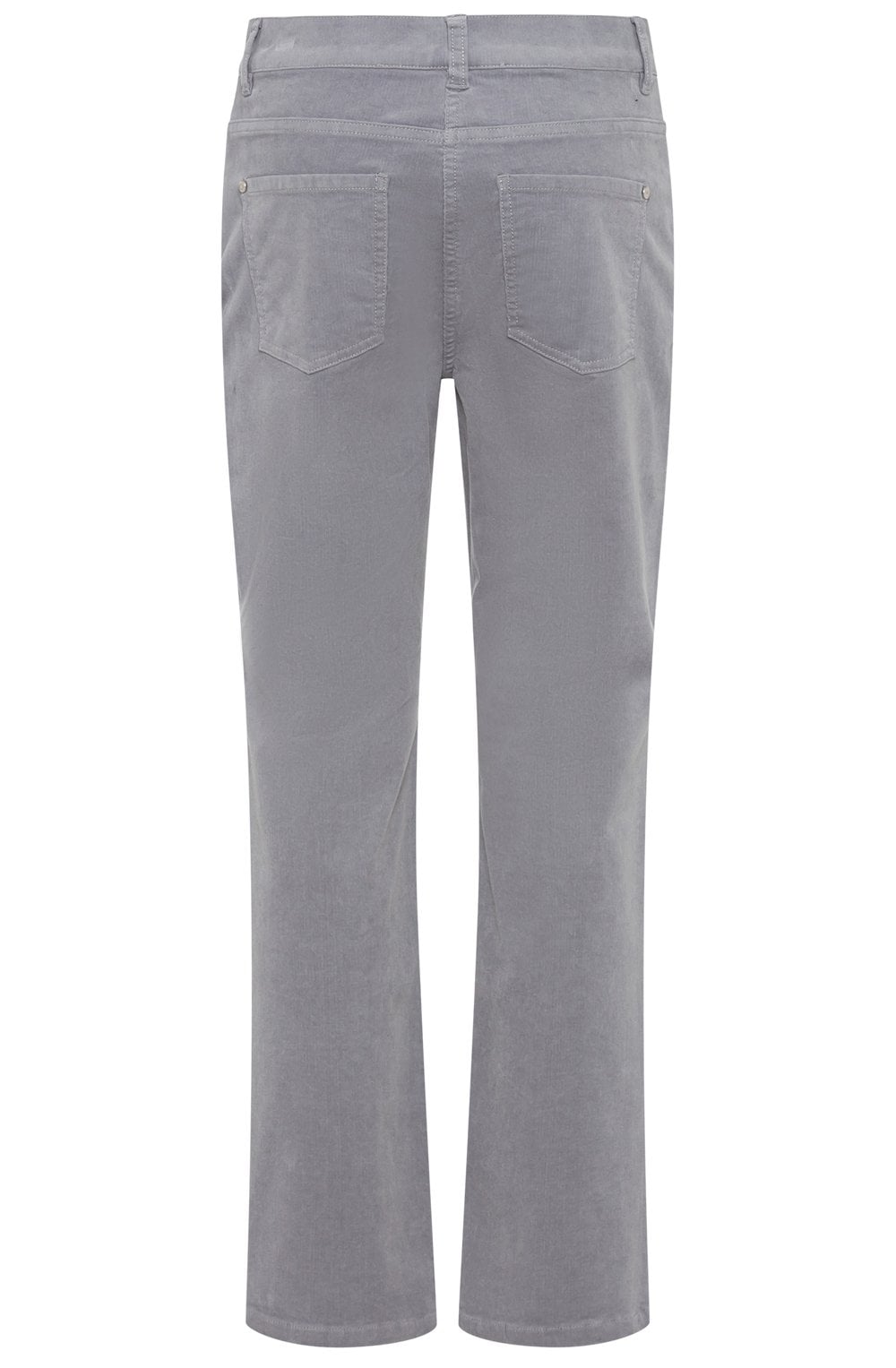 Pearl Grey Corduroy Lisa Straight Trousers
