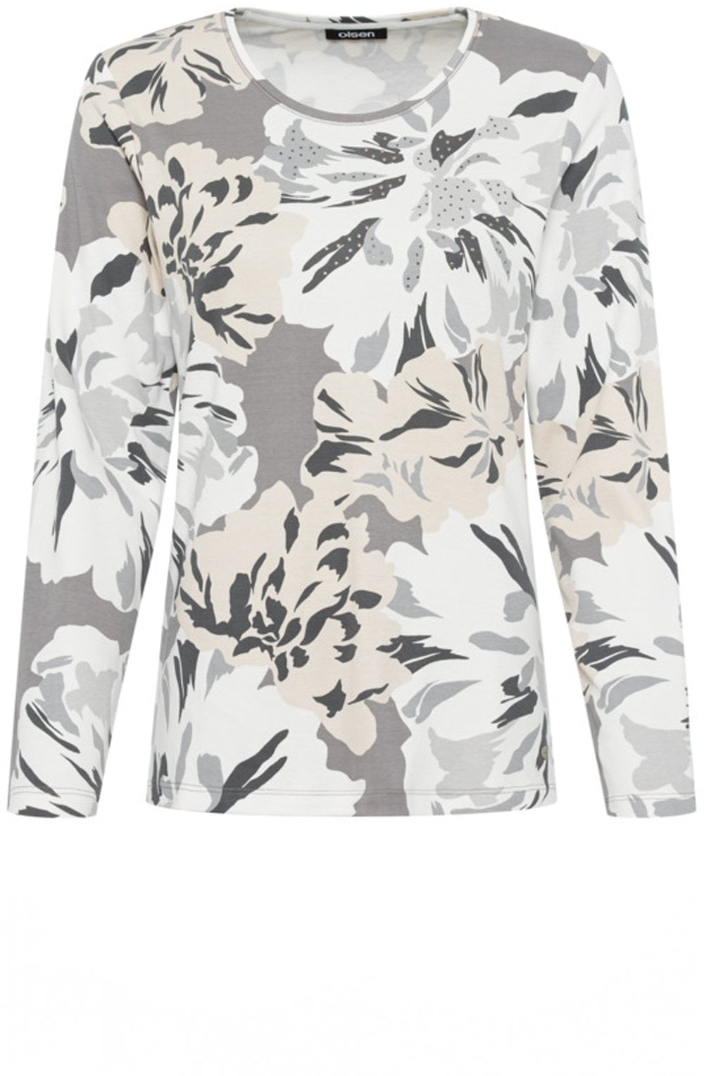 Pearl Grey Edda Floral Top