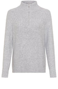 Pearl Grey Half Zip Henny Jumper