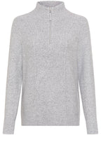 Pearl Grey Half Zip Henny Jumper