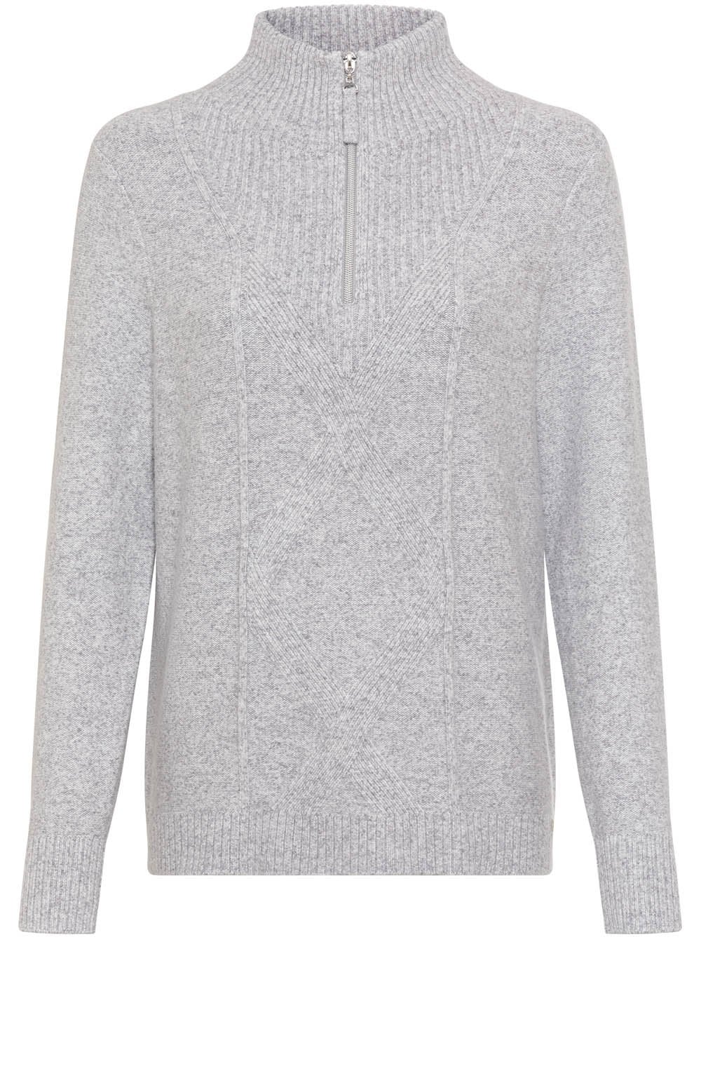 Pearl Grey Half Zip Henny Jumper