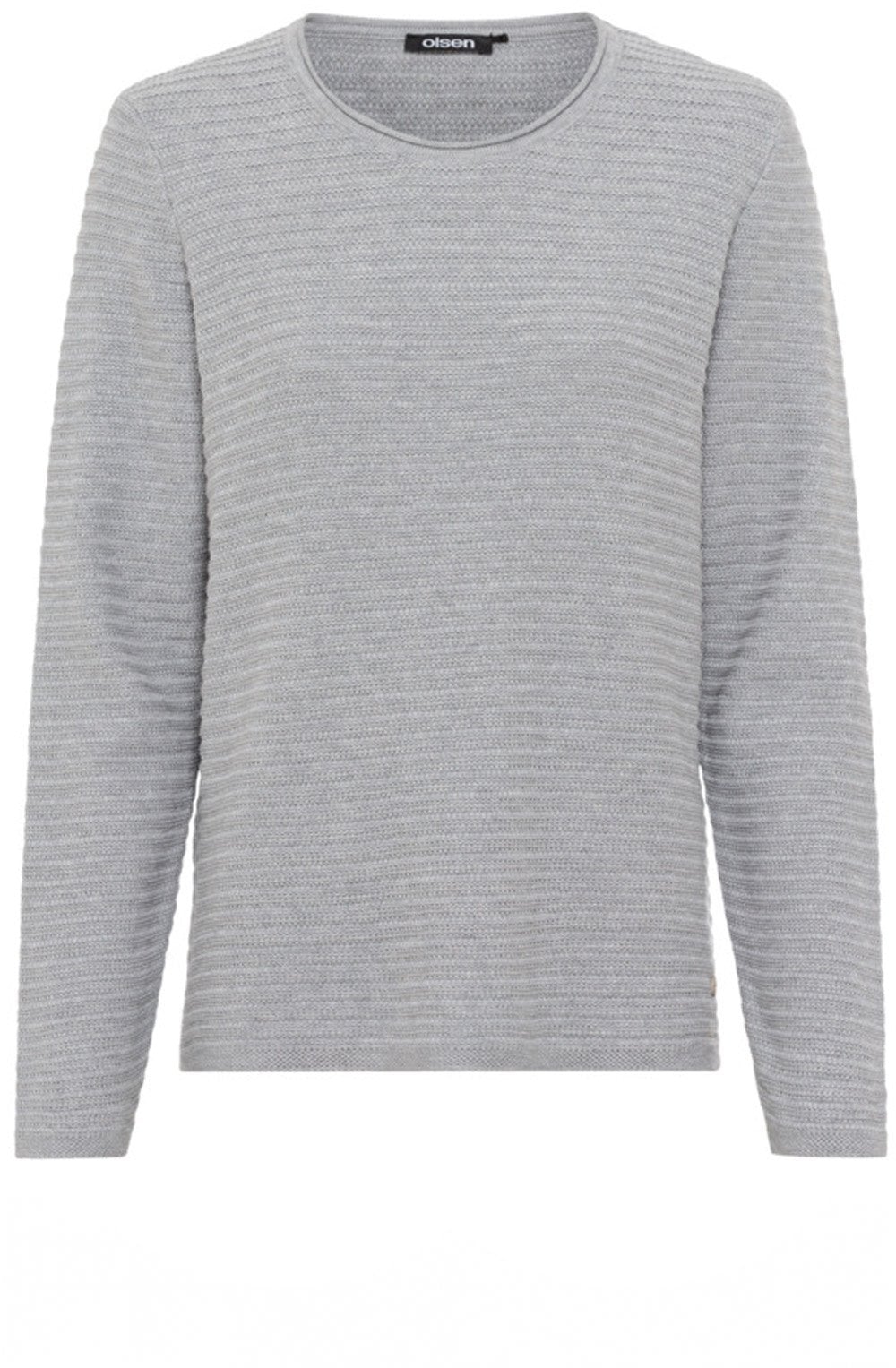 Pearl Grey Horizontal Ribbed Henny Jumper