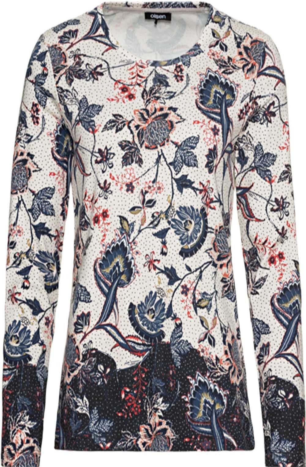 Pebble and Navy Floral Top