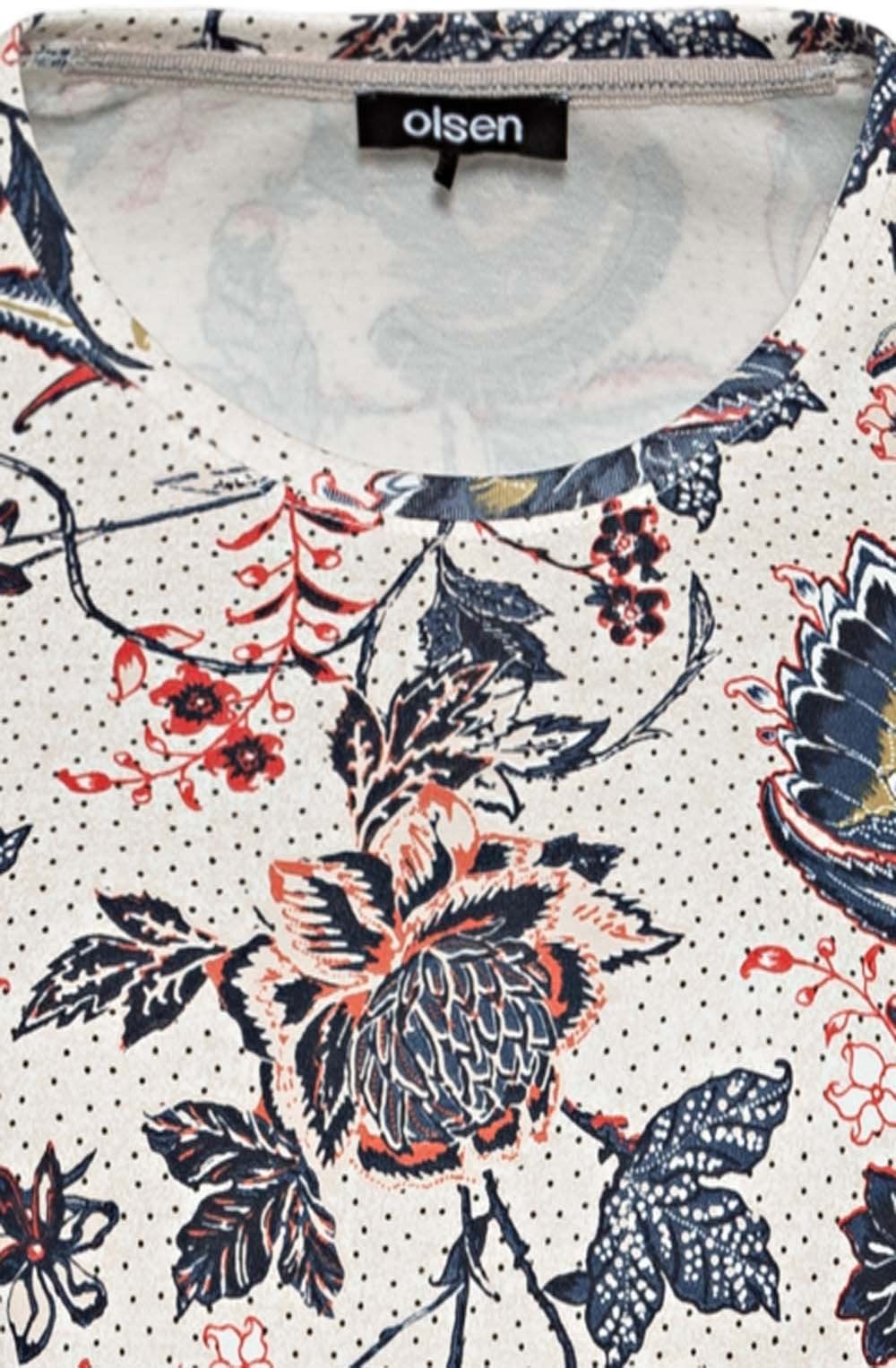 Pebble and Navy Floral Top