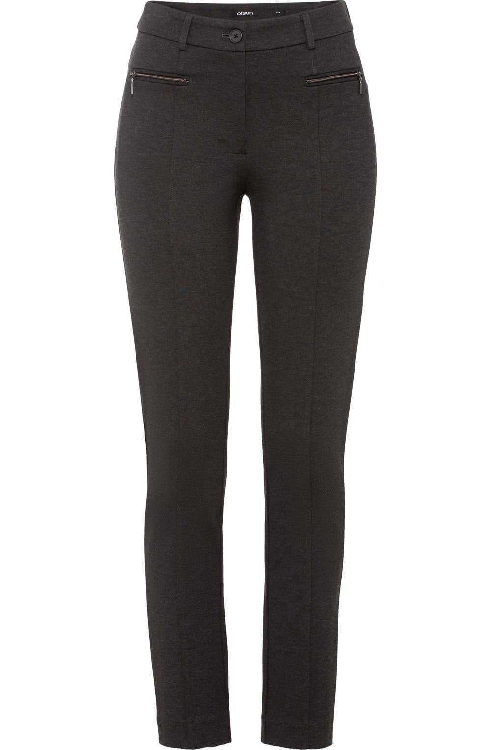 Pia Dark Grey Slim Fit Jersey Trousers