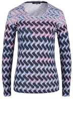 Pink & Blue Patterned Top