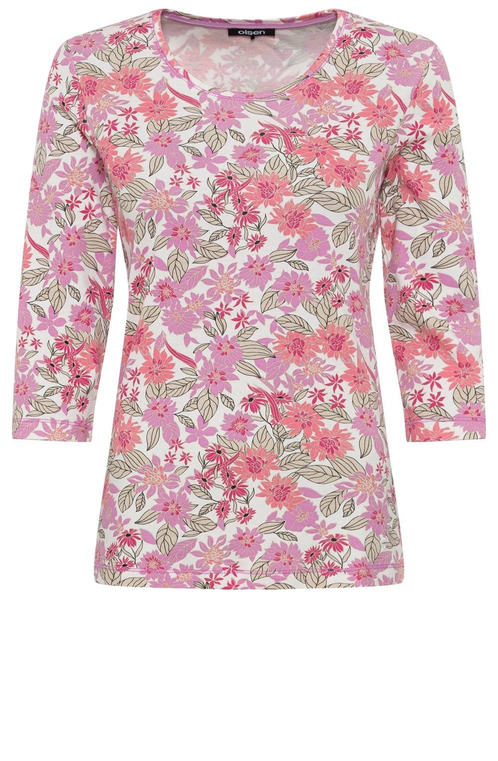 Pink Floral Sleeve Top