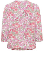 Pink Floral Design Peep Hole Neck Top