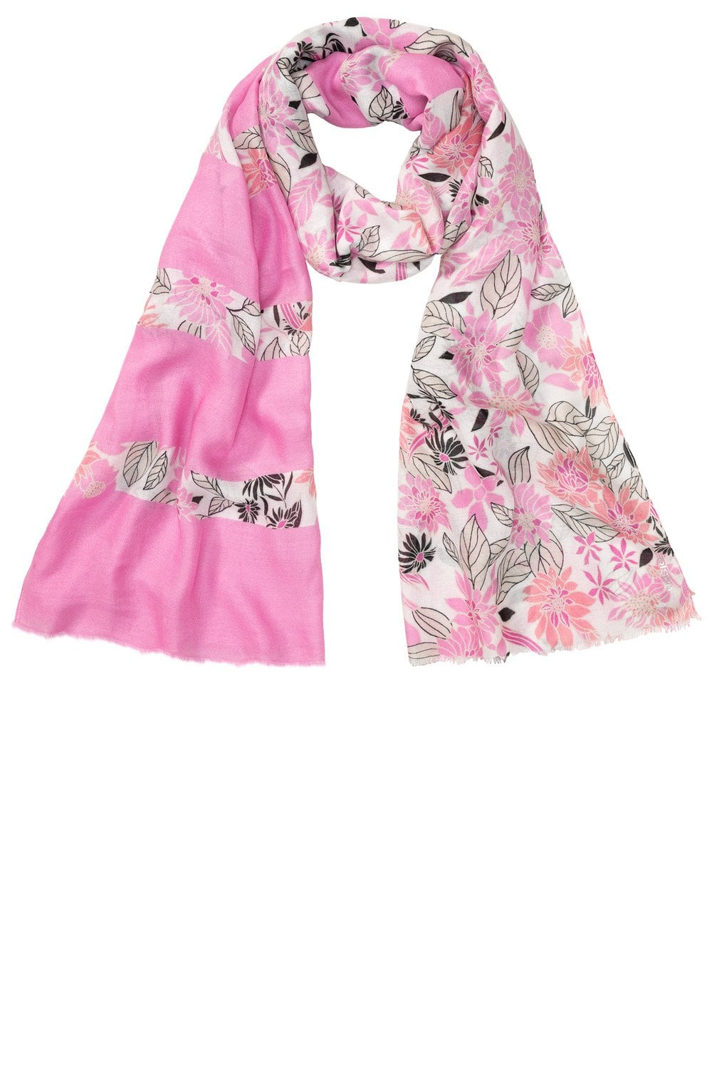 Pink Floral Life Motion Lightweight Scarf