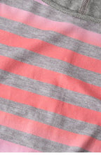 Pink & Grey Striped T Shirt