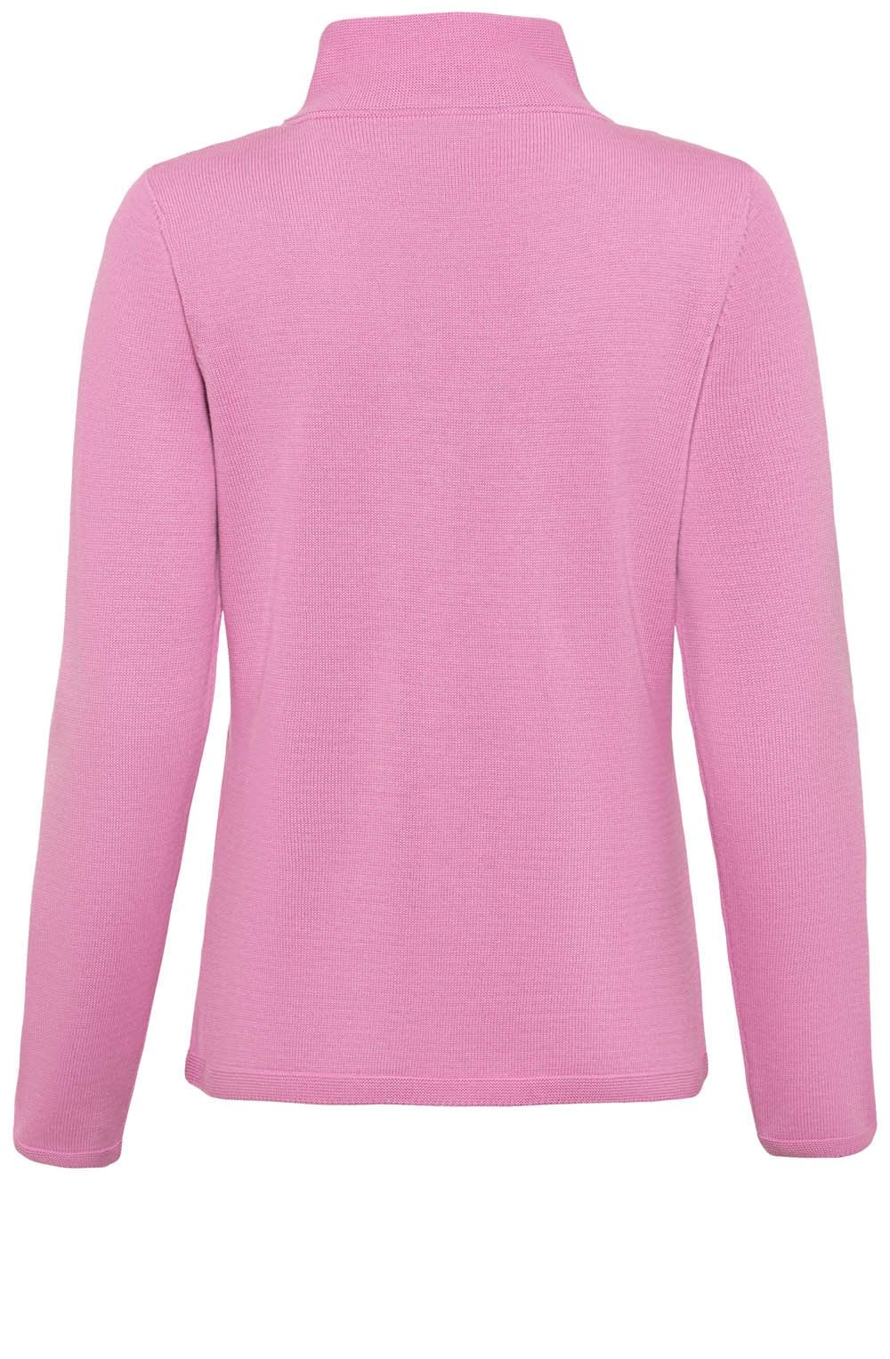 Pink Horizontal Ribbed Knit Cardigan