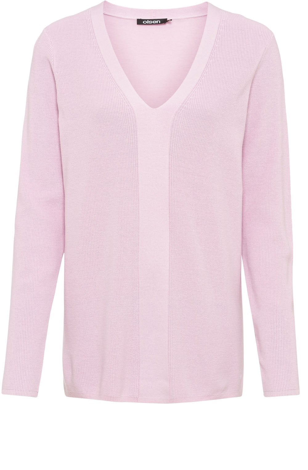 Pink Long Line V Neck Pullover