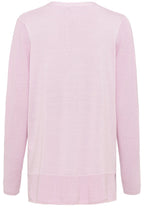 Pink Long Line V Neck Pullover