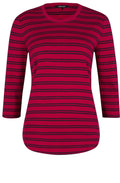 Pink & Navy Striped Top