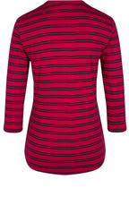 Pink & Navy Striped Top