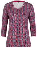 Pink Patterned Jersey Top