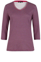 Pink Patterned Jersey Top