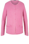 Pink Ribbed Knit Cardigan