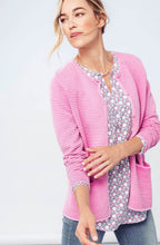 Pink Ribbed Knit Cardigan