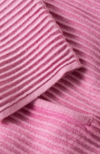 Pink Ribbed Knit Cardigan