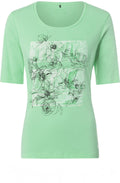 Pistachio Floral Front T Shirt