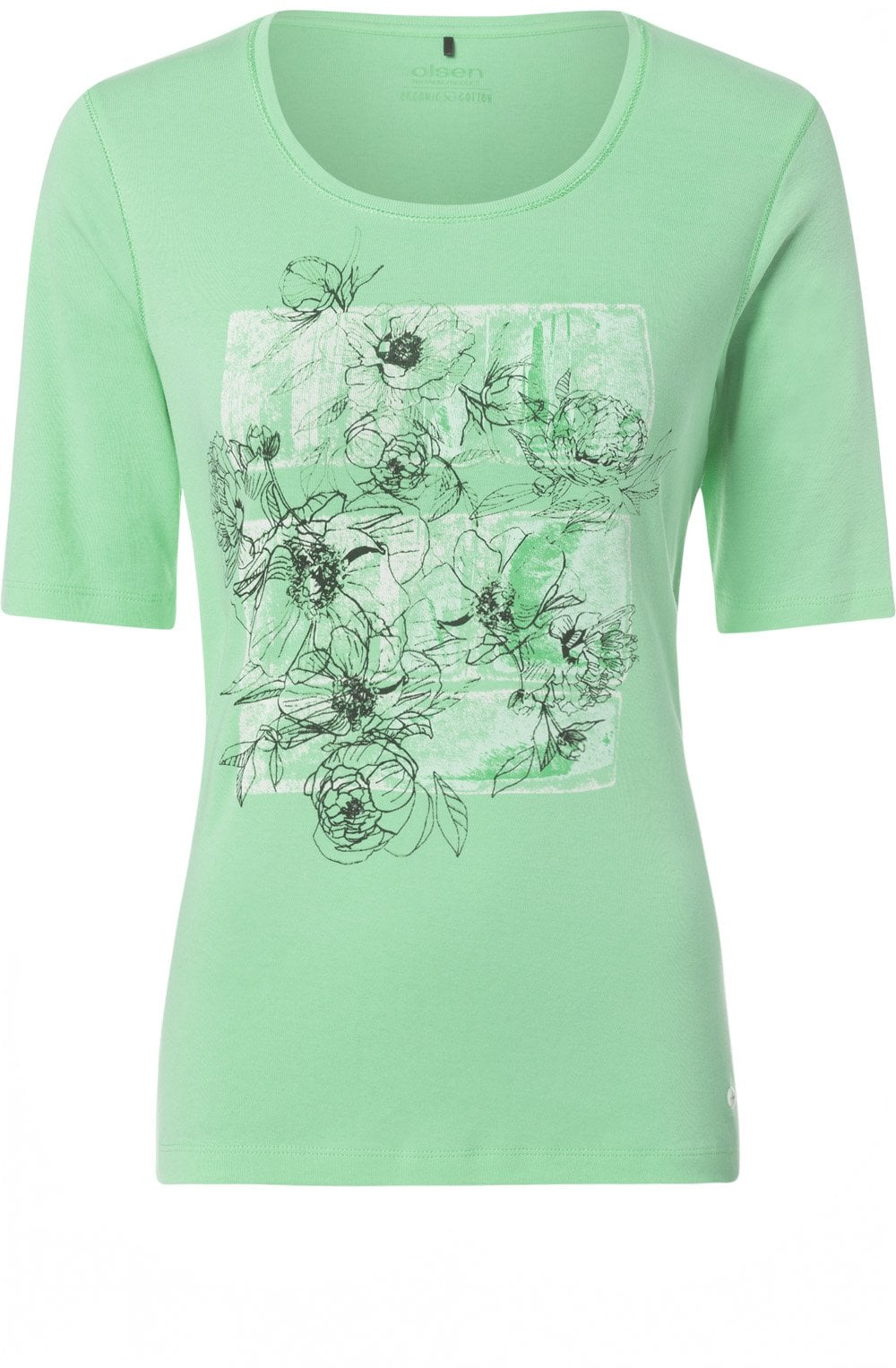Pistachio Floral Front T Shirt