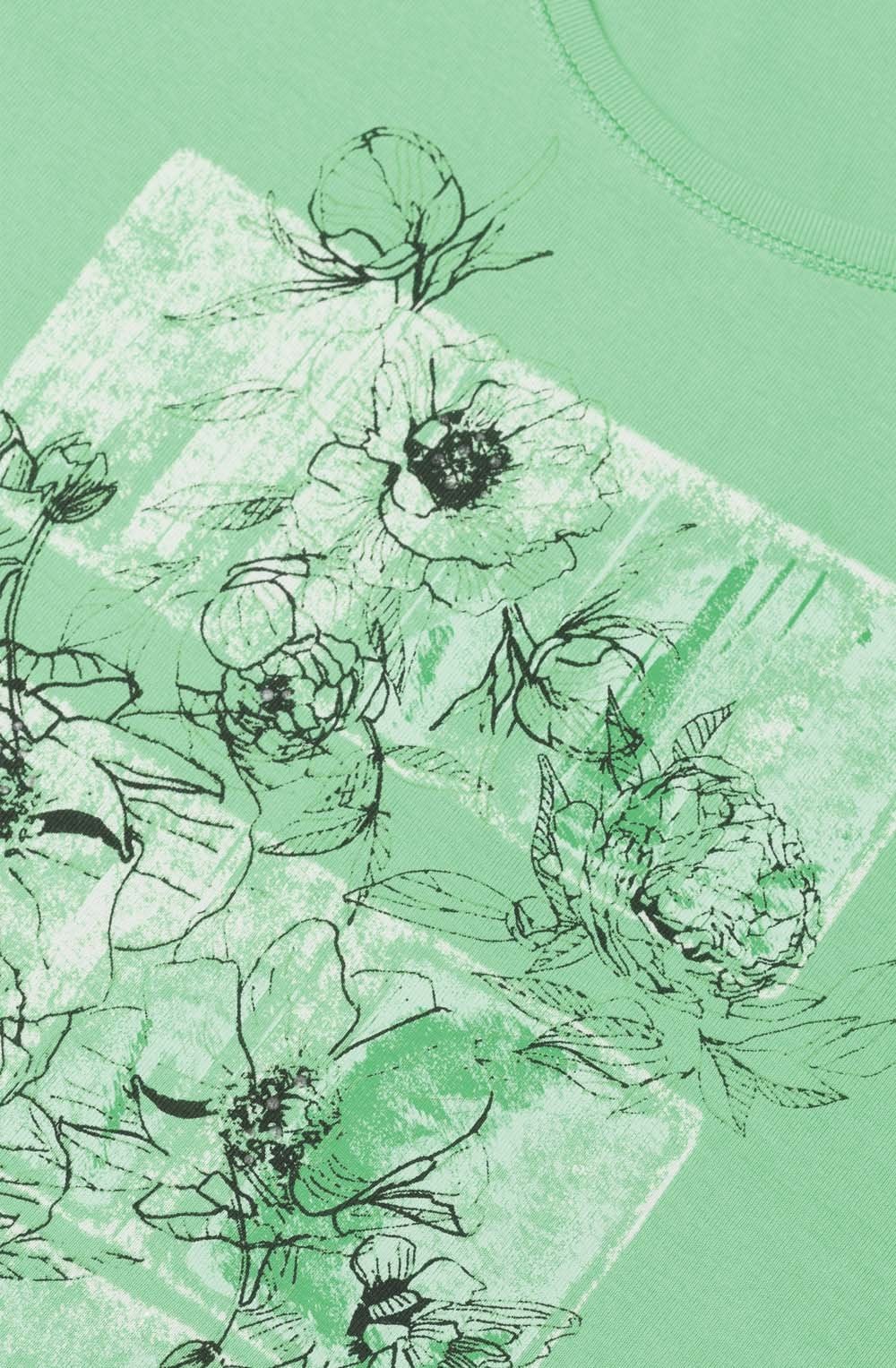 Pistachio Floral Front T Shirt