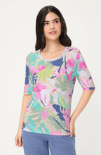 Pool Blue and Vibrant Floral Edda T-Shirt