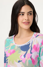 Pool Blue and Vibrant Floral Edda T-Shirt