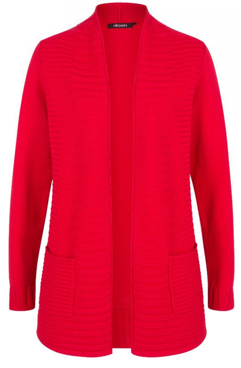 Poppy Red Knit Cardigan