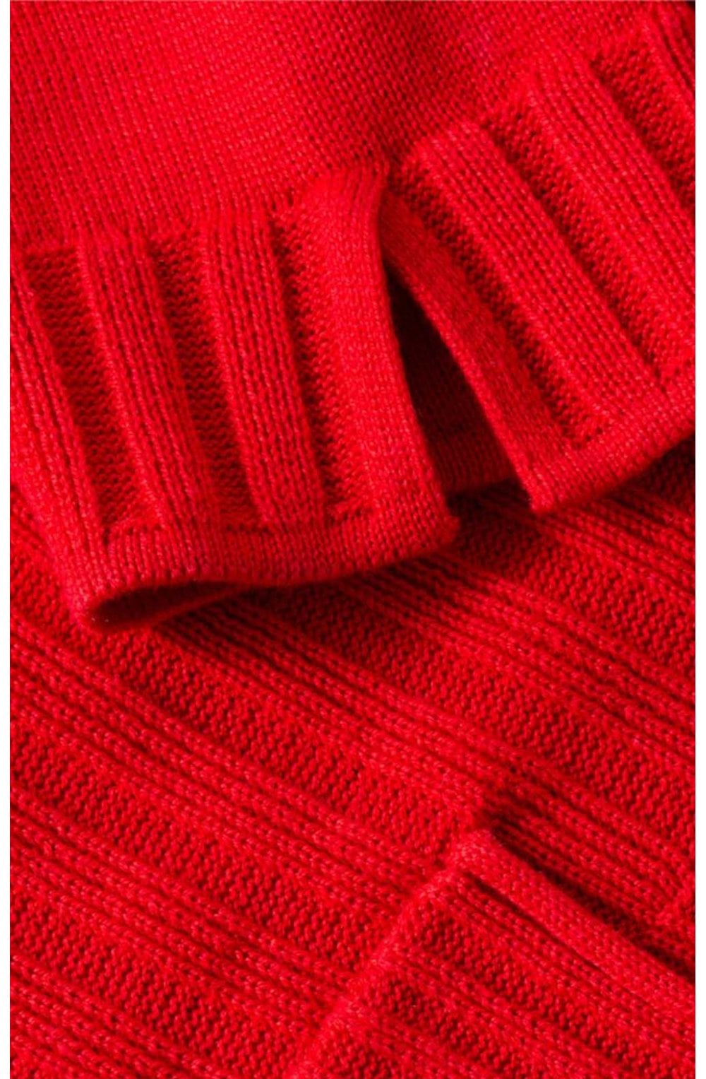 Poppy Red Knit Cardigan