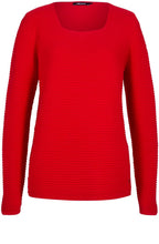 Poppy Red Ribbed Knit Jumper
