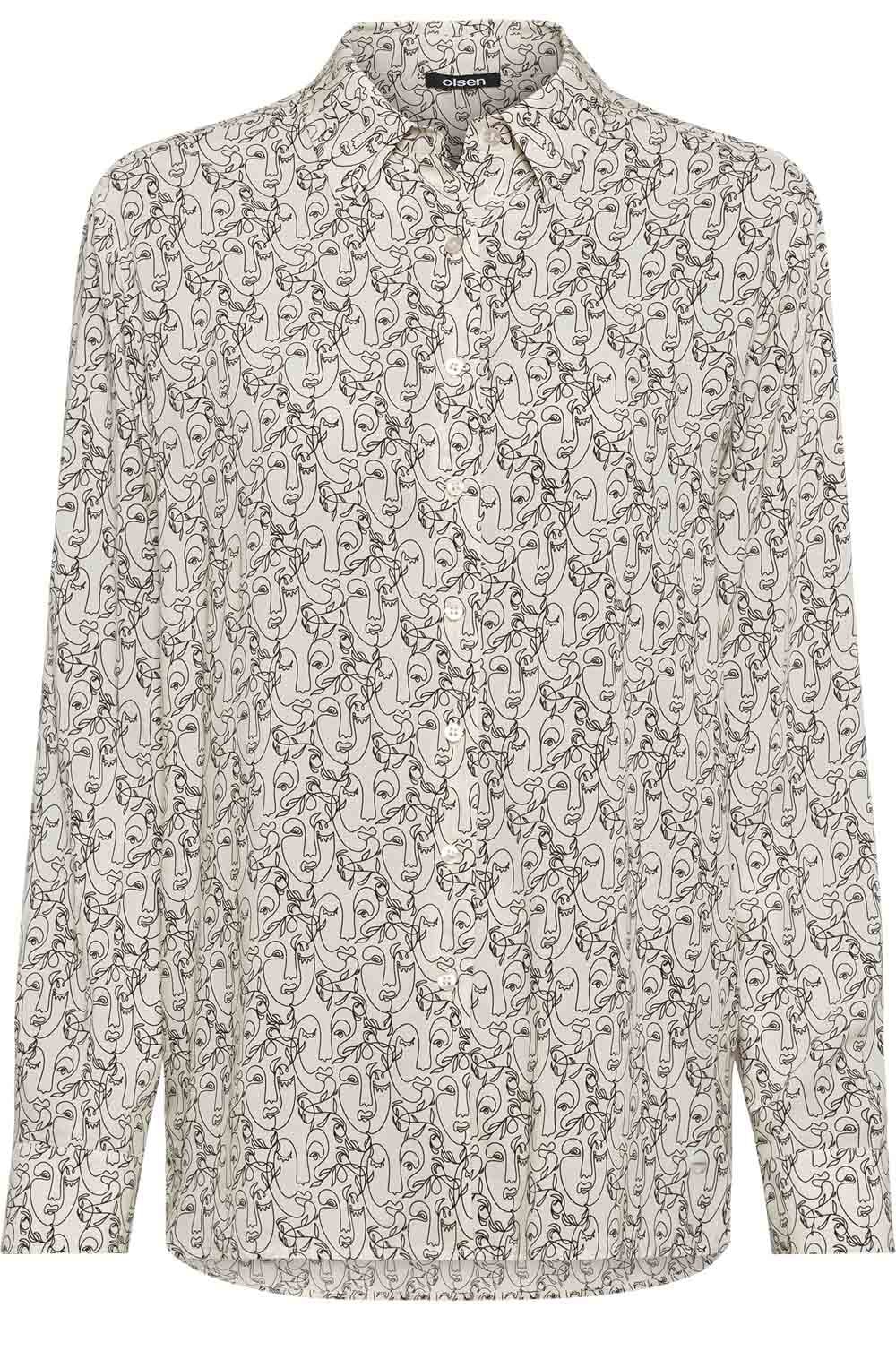 Porcelain Abstract Face Design Blouse