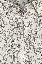 Porcelain Abstract Face Design Blouse